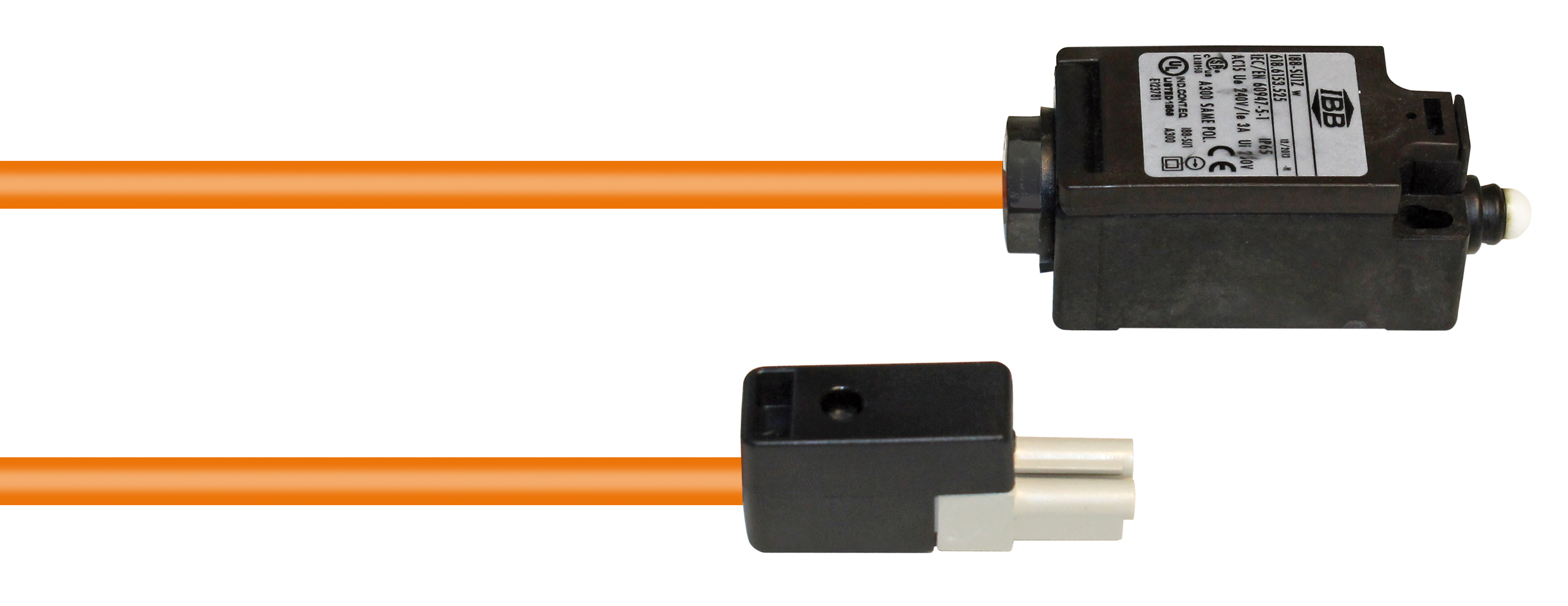 Abbildung Türkontaktschalter mit konfekt. oranger | Leitung, 60cm, incl. Montage Adapter