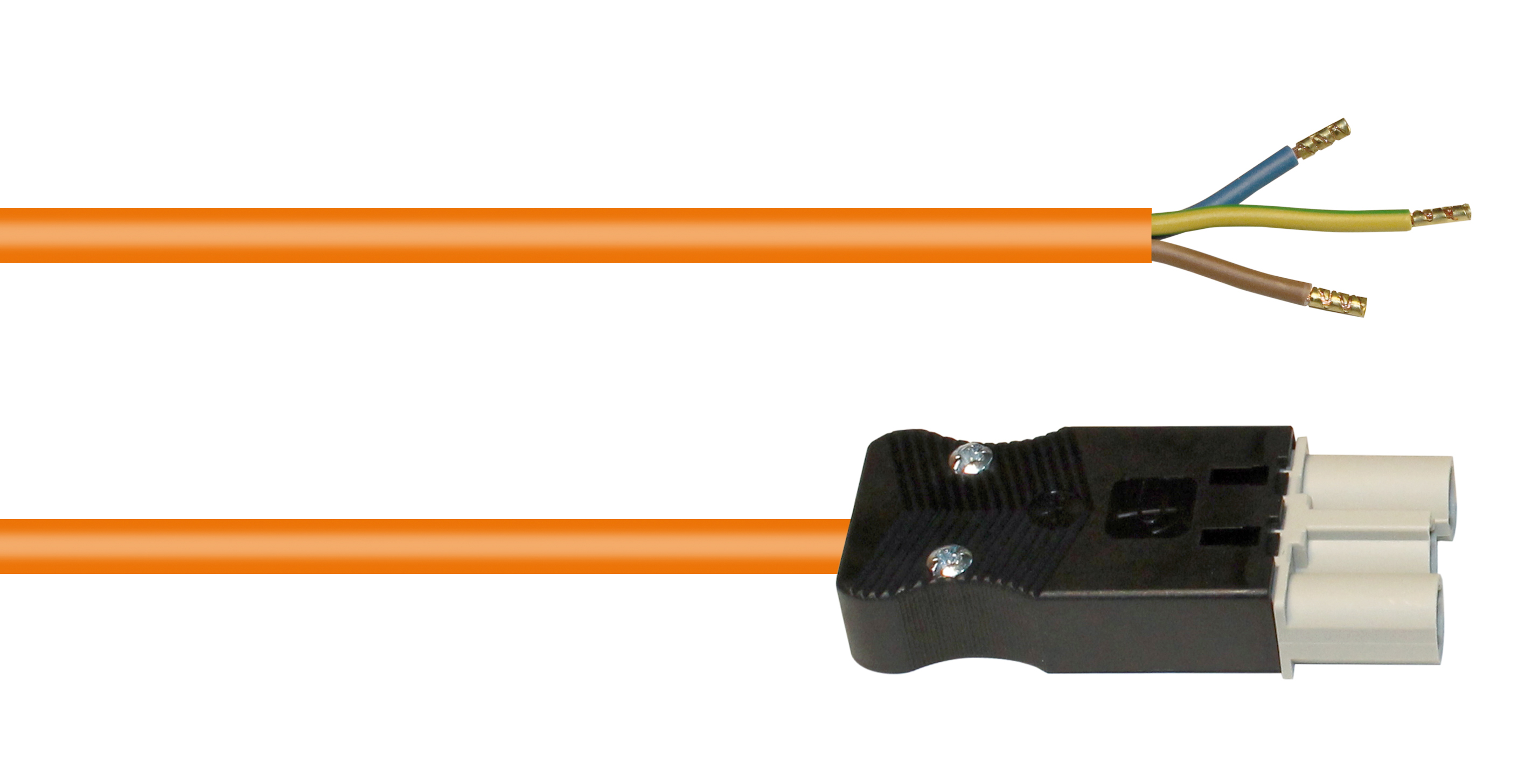Abbildung Klima-Anschlußleitung  3,5 m | 3x1,5qmm orange, Stecker GST18/3 grau