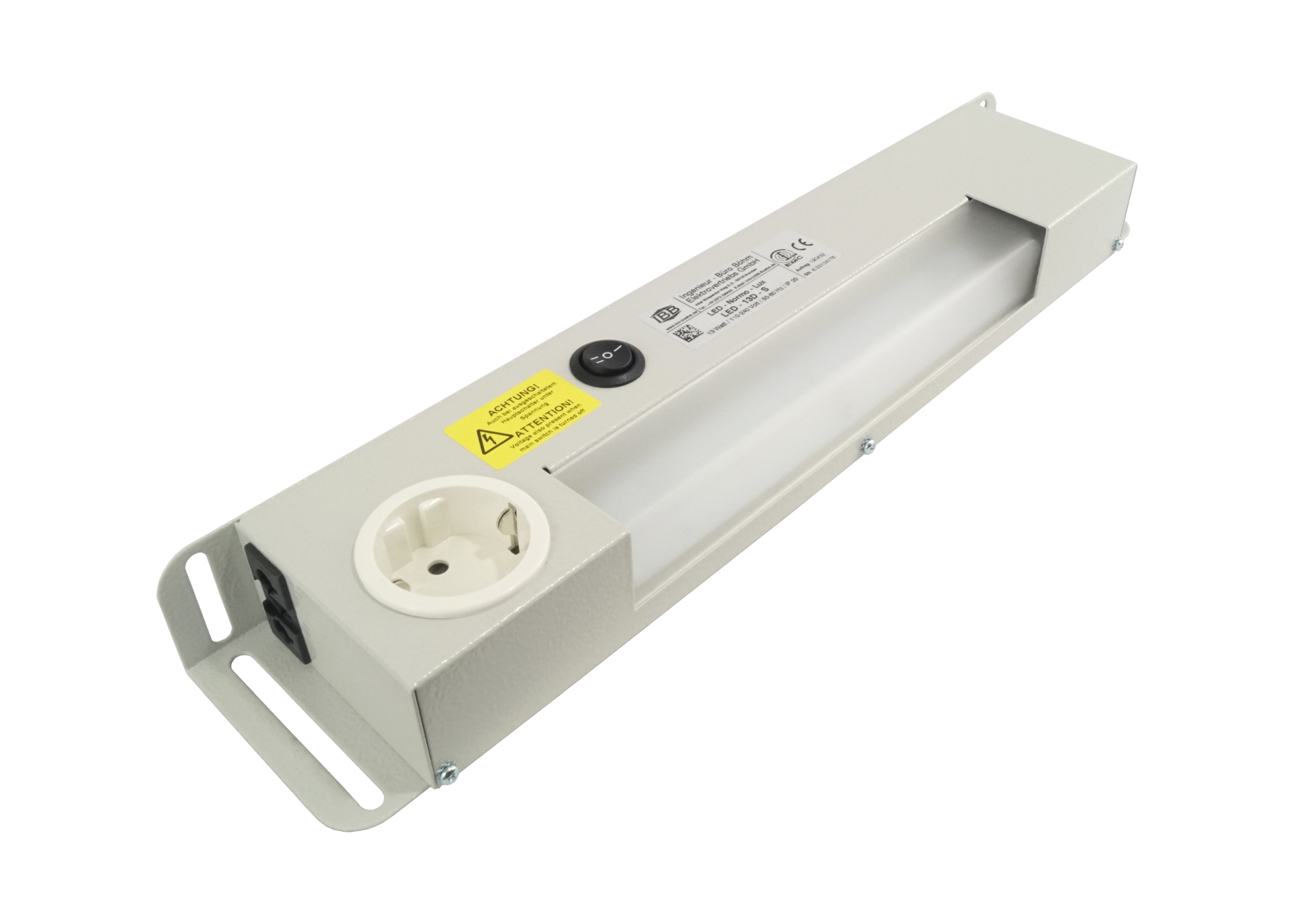 Abbildung LED Schaltschrankleuchte LED-Normo-Lux 13 Watt | Betriebsspannung: 110-240 Volt, 50-60 Hz, für steckbaren Schalter