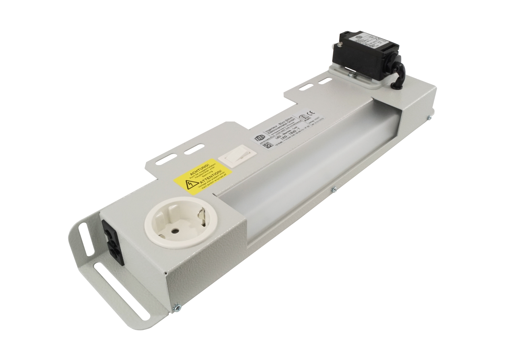 Abbildung LED Schaltschrankleuchte LED-Normo-Lux 13 Watt | Betriebsspannung: 110-240 Volt, 50-60 Hz, aufgebauter Schalter