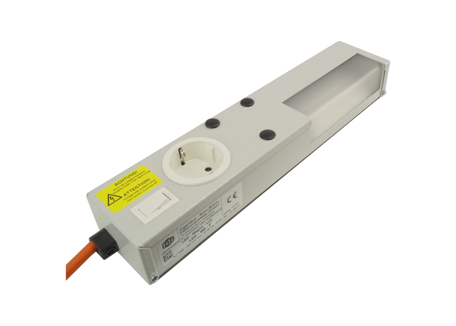 Abbildung LED Schaltschrankleuchte LED-Magneto-Lux 8 Watt, 220-240 Volt/50/60 Hz | Magnetbefestigung, ab 400mm Schrankbreite