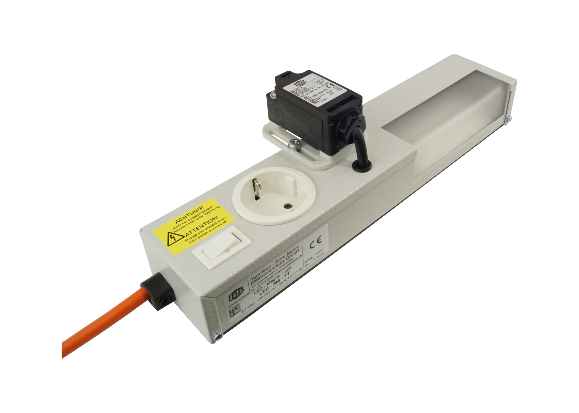 Abbildung LED Schaltschrankleuchte LED-Magneto-Lux 8 Watt, 110-240 Volt/50-60 Hz | Magnetbefestigung, ab 400mm Schrankbreite